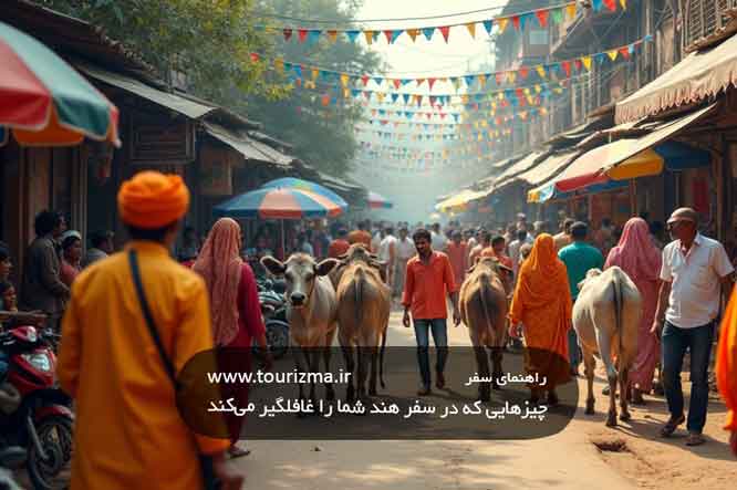 خیابان شلوغ در سفر به هند