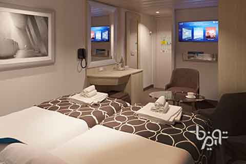 نمای داخلی کابین ارزان INSIDE در کشتی کروز اروپا MSC