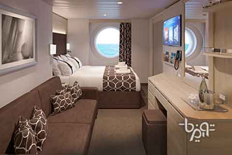 نمای داخلی کابین OCEAN VIEW در کشتی کروز اروپا MSC