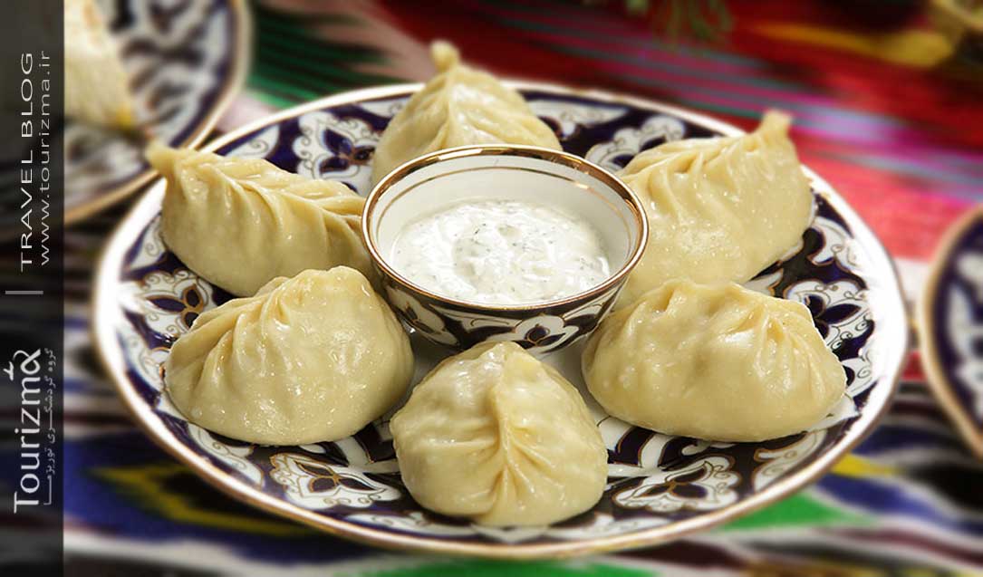 مانتی ازبکی با سس ماست 